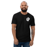 Unshaken Performance Logo Training T-Shirt worn by a man, emphasizing Faith and Christian values in athletic apparel.
