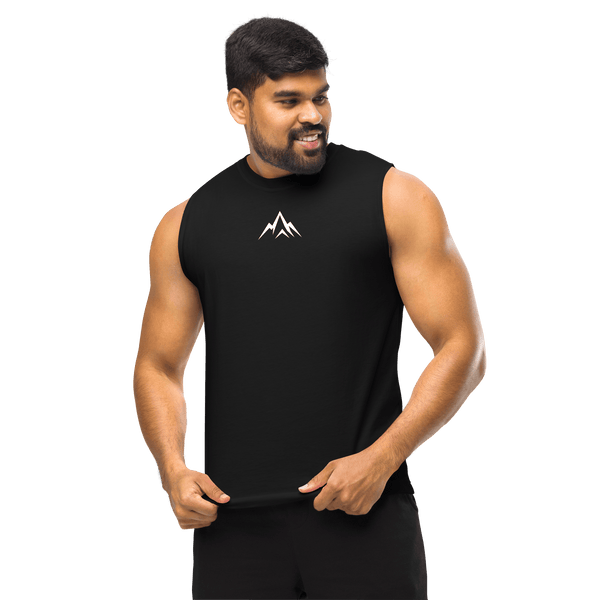 Unshaken Performance Unisex Muscle Shirt, ideal for workouts, featuring strong design, comfort, and faith-based values.