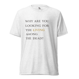 He’s Alive Resurrection T-Shirt featuring inspirational text about faith and resurrection, from Unshaken Apparel.
