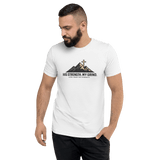 His Strength. My Grind. Mountain Cross Christian T-Shirt featuring a mountain design and cross for faith-based apparel.