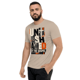 Unashamed of the Gospel Romans 1:16 Christian T-Shirt worn by a man, showcasing faith and modern Christian apparel.