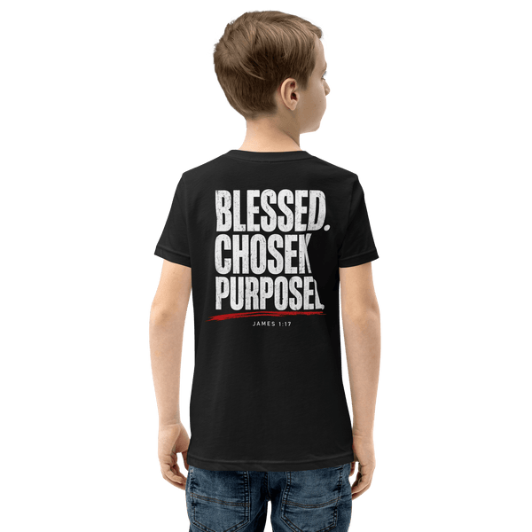 Not Lucky but Blessed - James 1:17 Youth Christian Tee