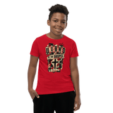 Unashamed of the Gospel Youth T-Shirt worn by a boy, promoting faith in Christian apparel.