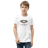 Boy wearing 'It Was for Me' Kids’ Christian T-Shirt, showcasing faith and God's love.